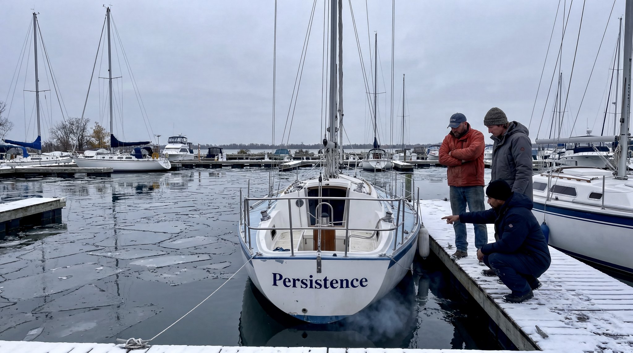 SBM Persistence at winter marina Whitby